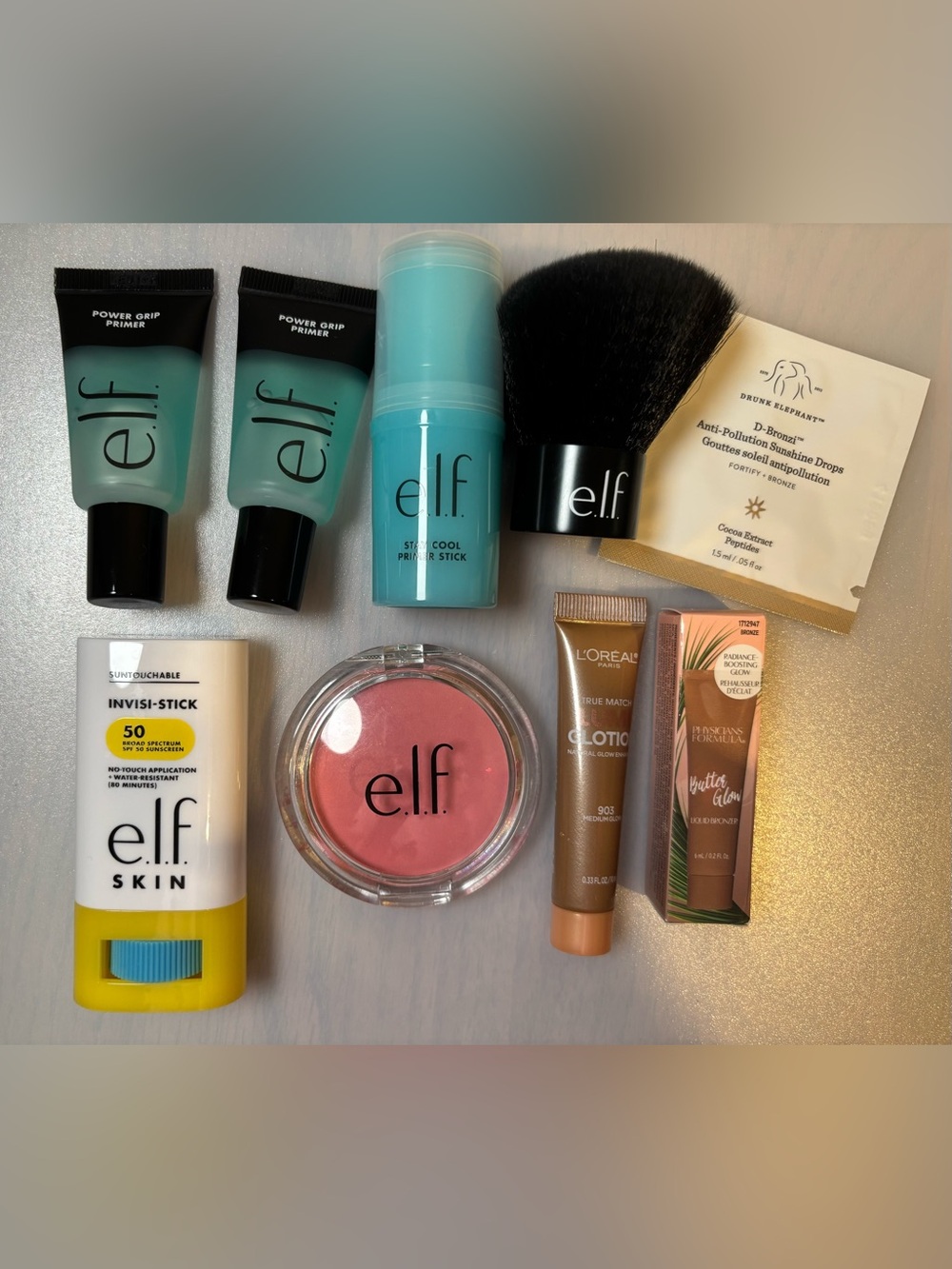 ELF Makeup Primer Lot + Sunscreen, Bronzers, Blush, Kabuki Brush